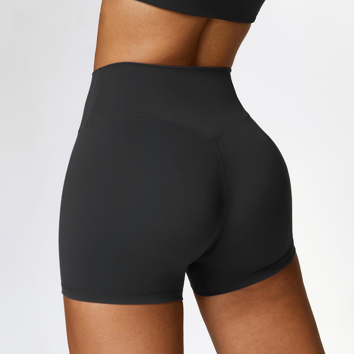 Unisex High Waist Tummy Control Butt-Lifting Yoga Shorts Extra Large чёрный