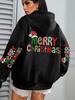 Felpa Colorata da Donna con Scritta 'Merry Christmas' e Tasca per l'Autunno