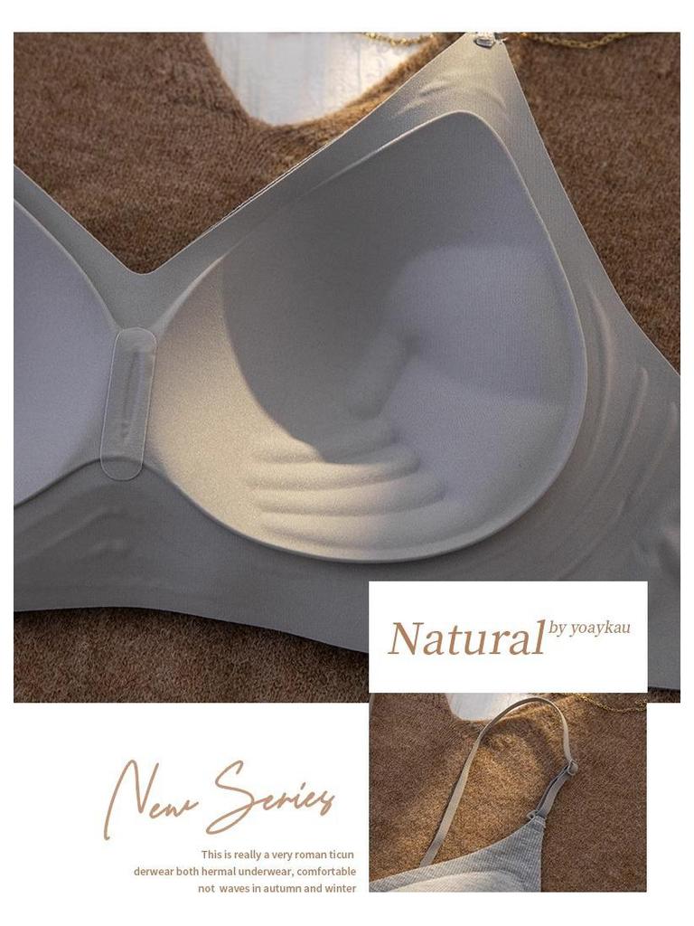 Bezszwowy biustonosz push-up bez pleców dla kobiet z małym biustem, z cienkimi ramiączkami i bezprzewodowymi, usztywnianymi miseczkami