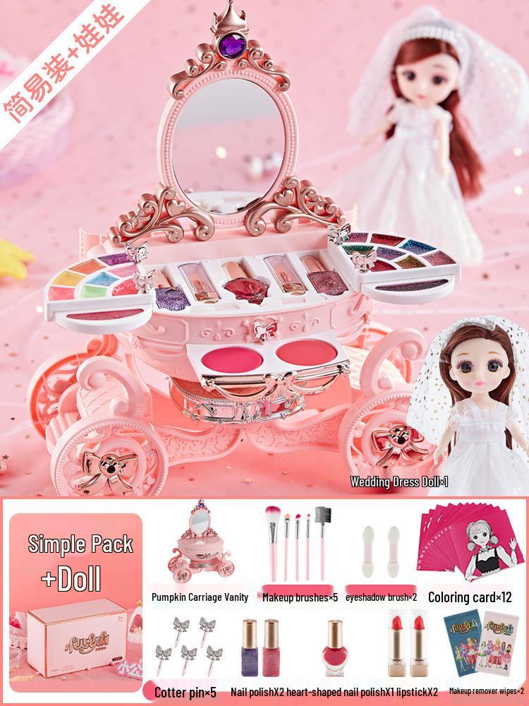 Non-Toxic Kids' Makeup Set: Princess Dressing Table & Simulation Playhouse Gift for Girls