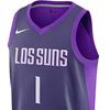 Nike NBA Phoenix Suns Devin Booker No. 1 Retro Breathable Basketball Jersey Men Tops Purple 912143-566