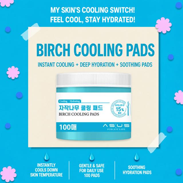 AS:US Toner Pad 100 Pads Cica Calming / Birch Cooling / Yuja Brightening (10 Options) - DAISO
