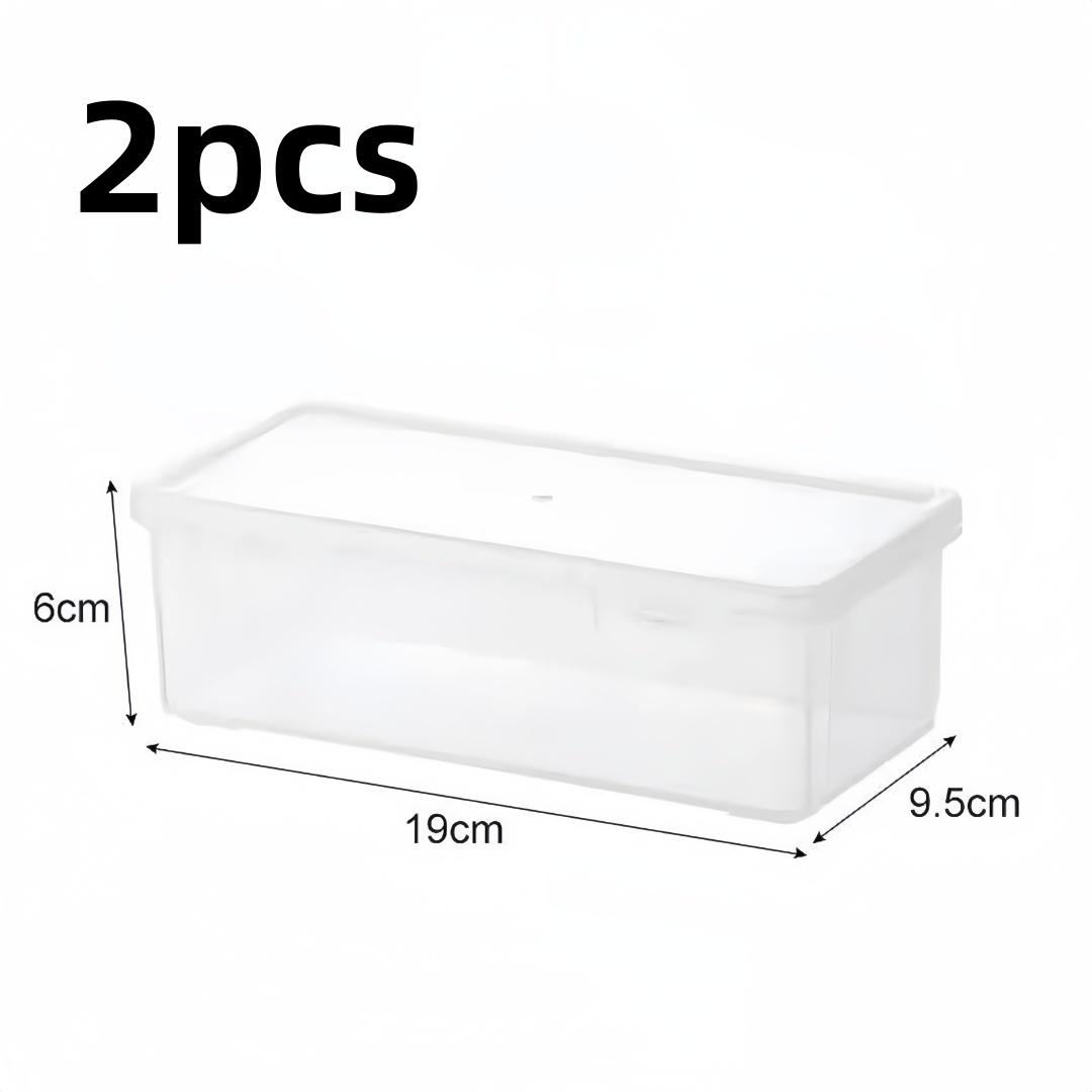 

2pc Large Capacity Plastic Pencil Box School Stationery Supplies Buckled Pencil Case Durable Transparent Flip Sealed Storage Box чистий