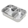 Stainless Steel Lunch Box Container Sealed Odorproof 2 Compartment Portable Square 1.2L Grey