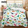 Dinosaur Duvet Cover Set Tropical Cartoon Dinosaur Twin Bedding Set for Kids Teens Double Queen King Size Polyester Quilt Cover