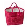 Handheld Red Plaid Storage Basket Large Capacity Clothes Toys Storage Basket  Picnic