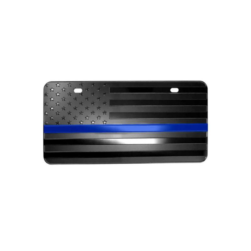 US Car License Plate Frame Aluminum Alloy Embossed 3D Flag Pattern Waterproof Number Plate Holder Replacement