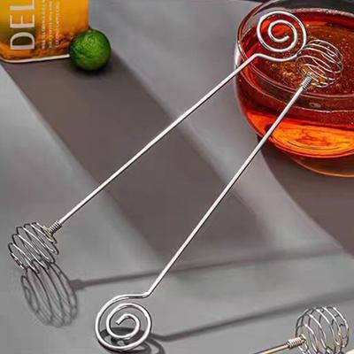 Stainless Steel Honey Spoon Spring Ball Stirrer No-Drip, Reusable Efficient Spring Ball Mixing, Experience Elegant Tabletop