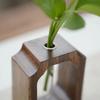 Vase Ornaments Solid Wood Flower Vase Test Tube Shape Glass Vase  for Home Desktop Decoration