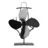 4 Blades Heat Powered Stove Fan Heat Circulating Aluminum Fireplace Fan for Home Wood Log Burning