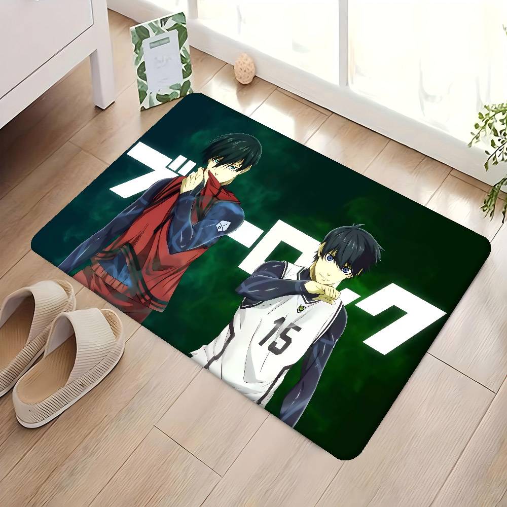 Anime B-Blue L-LockS Anti-Slip Kitchen Mat for Kids Room Bedroom Decoration Balcony Living Room Alfombra