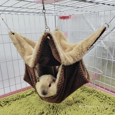 Hamster Hanging Hammock Warm Bed Plush House Hideout Cage Accessory for Small Animal Ferret Hedgehogs Playing Sleeping Climbing