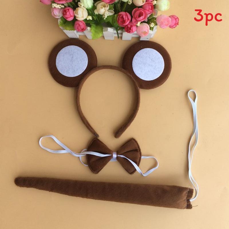 Halloween Animal Tiger Headpiece With Red Horns Demon Headband Cosplay For