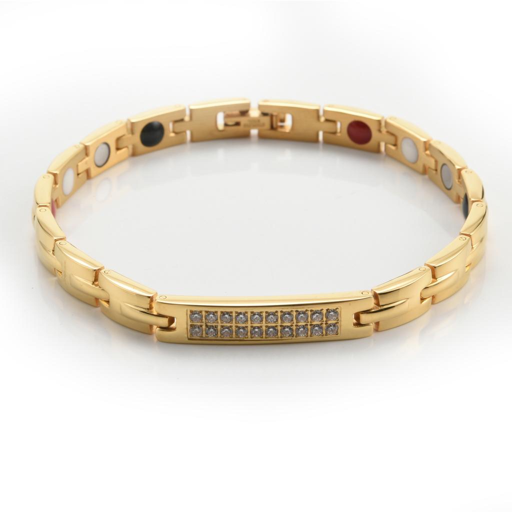 Simple Fashion Magnet Bracelet Men and Women Energy Zircon Bracelet Stainless Steel Bracelet