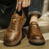Mode Läder Herrskor snörskor Oxfords Casual Bekväma handgjorda sömnad Herr Läderskor Flats Mockasiner Promenadskor män