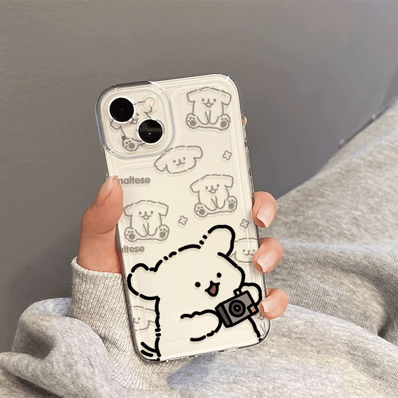 Bier line puppy iPhone17Promax mobile phone case cute for Apple 16promax space case 15 IPhone17ProMax