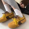Super Soft Waxy Big Head Casual Shoes Women's 2025 Spring New Design Sense Versatile Soft Sole Women's Shoes Mango Head Sports Shoes