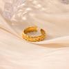 Classic Wheat Ear Leaf Rings For Women Gold Plated Stainless Steel Geometric Adjustable Ring Wedding Christmas Jewelry Gift