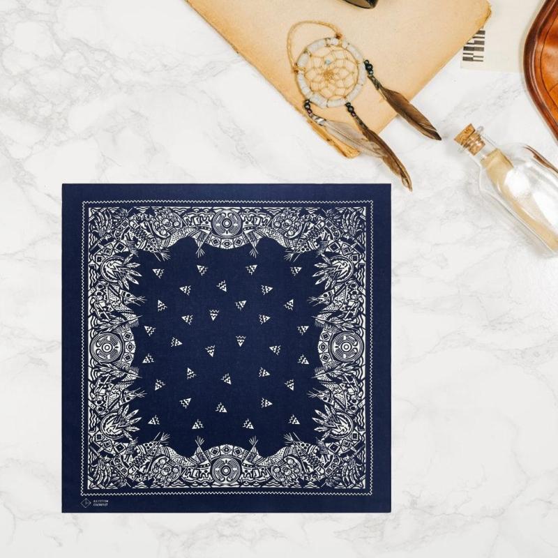 Bandana Stampa 55x55cm Bandane Fiori Western Sciarpa da Collo alla Moda Foulard per Capelli Street Dance Copricapo Hiphop