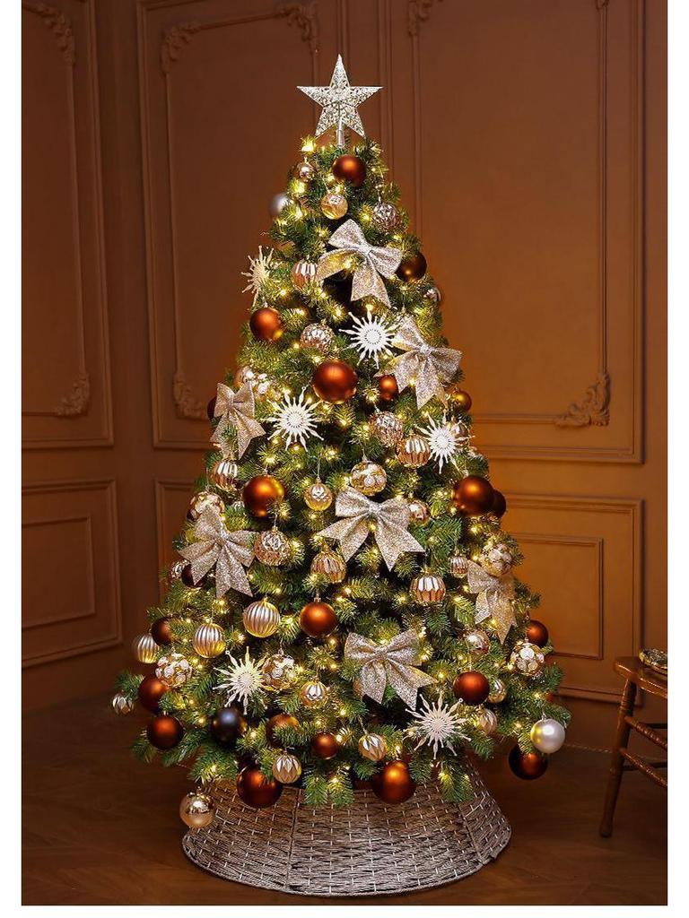 2025 White Flocked Snowy Christmas Tree Set with DIY Ornaments for Home Living Room