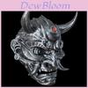Christmas And Halloween Silver Copper Hannya Mask Resin Party Prop For Cosplay And Celebrations