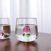 3D Decorative Glass Cup for Whiskey, Cocktails, Coffee, and Juice - Transparent Single-Layer Design