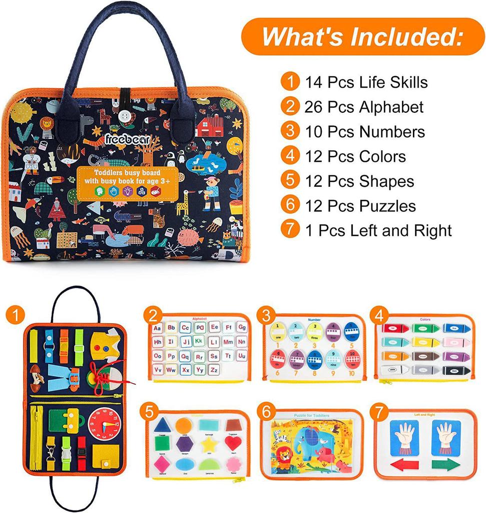 Children's Felt Learning Busy Board: Early Education Toy for DIY Life Skills