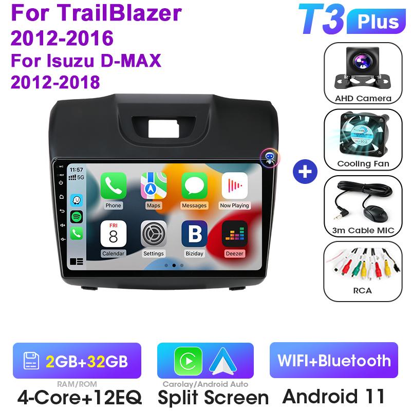 2 Din Android 12 Car Radio For Chevrolet TrailBlazer 2 2012-2016 For Isuzu D-MAX 2 2012-2018 Multimedia Video Player GPS Carplay