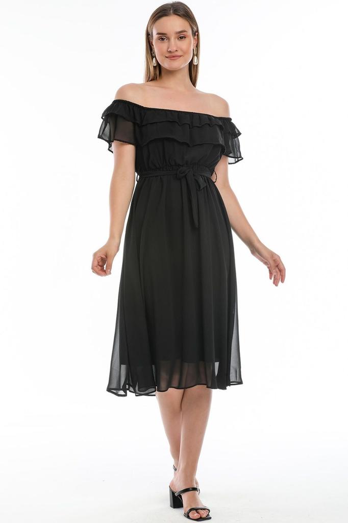 Damska sukienka w dużym rozmiarze Madonna Sukienka z kołnierzykiem w dużych rozmiarach