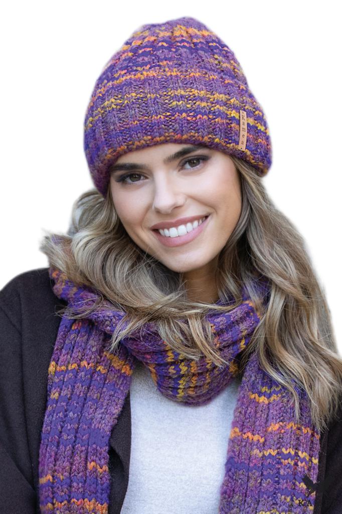 Hera Set Hat with Scarf Color Purple