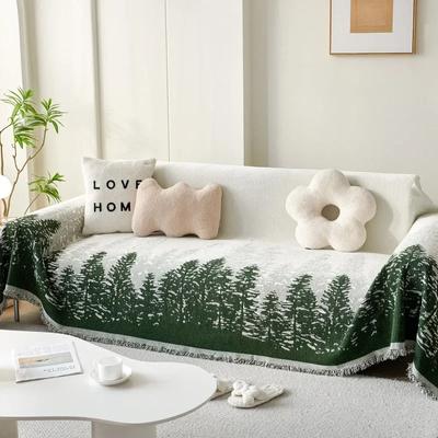 1 Stück All-inclusive Sofaüberwurfdecke Nordisch Chenille Rutschfest Sofabezug Couchtuch für Wohnzimmer Weihnachtsdeko