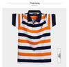 Men's 2025 Summer Striped Polo T-Shirt - Short Sleeve, Lapel, Loose Fit, Plus Size, Cotton