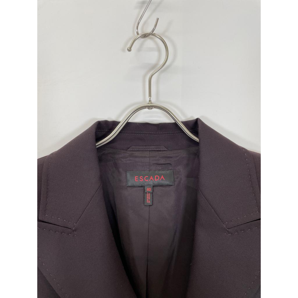 Escada Purple Wool Peach Lapel Single Jacket Jacket 40 BrownUsed