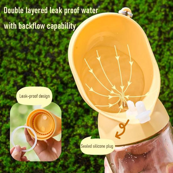 350/550ML Portable Dog Water Bottle Leak-Proof Puppy Water Bowl Large Capacity Outdoor Travel Pet Water Dispenser