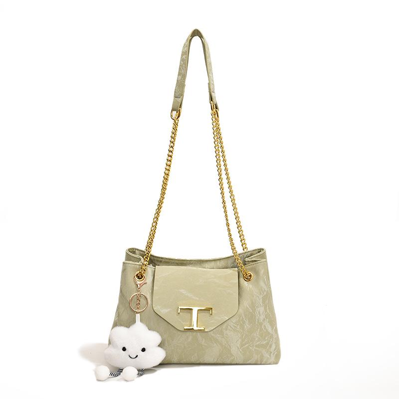 2025 Mode Große Kapazität PU-Leder Umhängetasche mit Kettenriemen für Damen