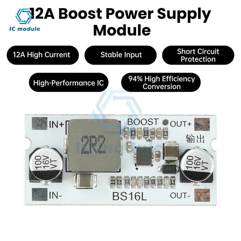 DC-DC High Power Boost Module 2.7-15V to 5V/9V/12V 12A Step up Module Aluminum Substrate with Short Circuit Protection