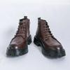 Moda Moda Zapatos Casuales de Cuero Genuino para Hombre Zapatos Clásicos para el Aire Libre y el Trabajo Botas de Motocicleta para Hombre Guapos Aumento de Altura