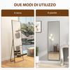 Full Length Mirror, Aluminium Alloy Framed Full Body Mirror with Tempered Glass, Standing or Wall Hanging, Black