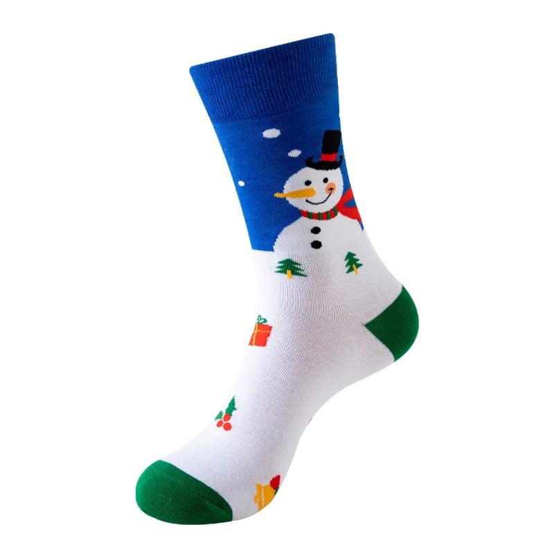 Christmas Stockings Festive Tube Socks Snowman Christmas Tree Stockings Cotton Socks