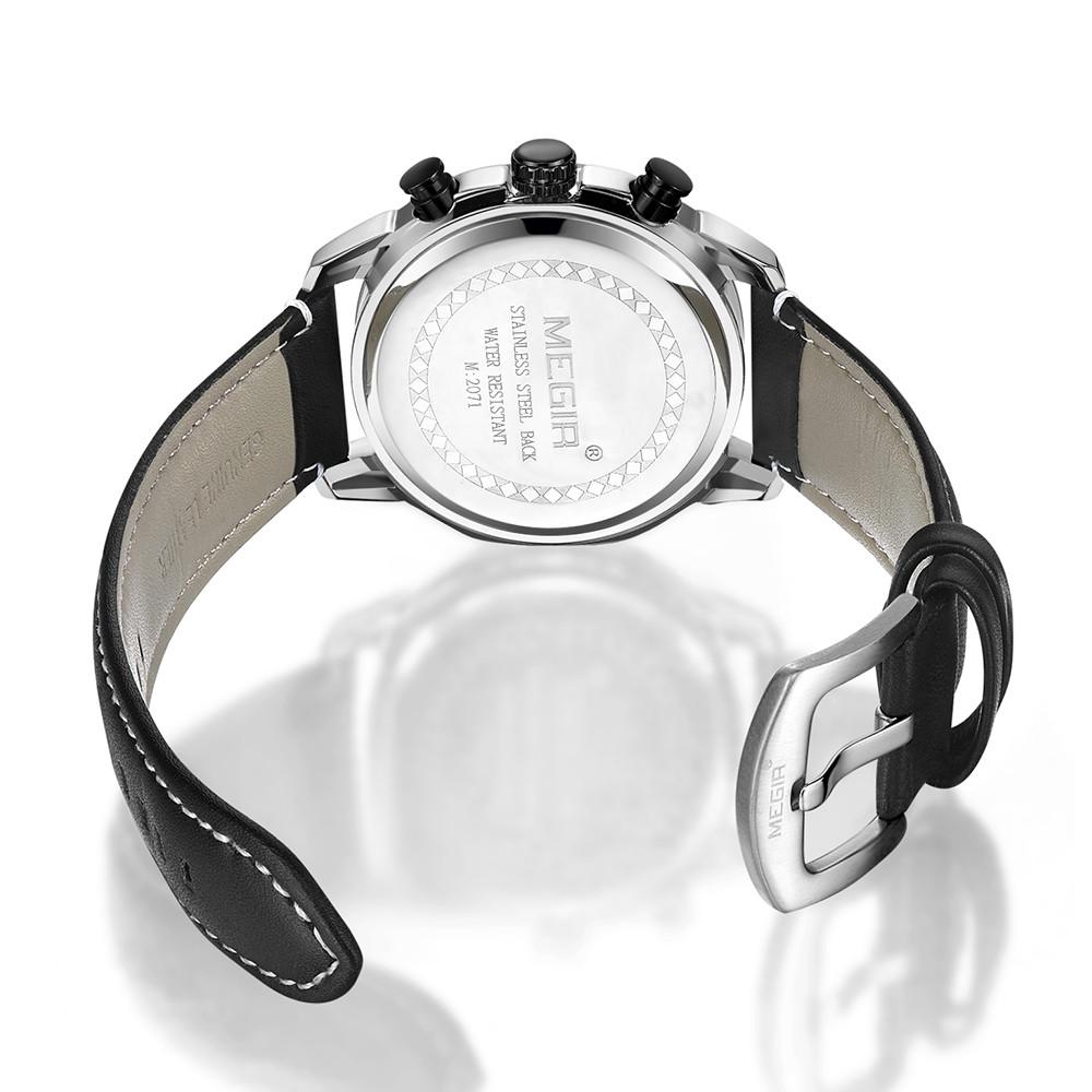 Creative MEGIR Chronograph Pánské hodinky Relogio Masculino Módní Kožené Quartz náramkové hodinky Pánské Clock Hour Army vojenské hodinky