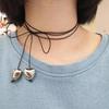 Heart Necklace Female Temperament Niche Net Red Collarbone Chain Korean Version Student Drawing Adjustable Chain Jewelry