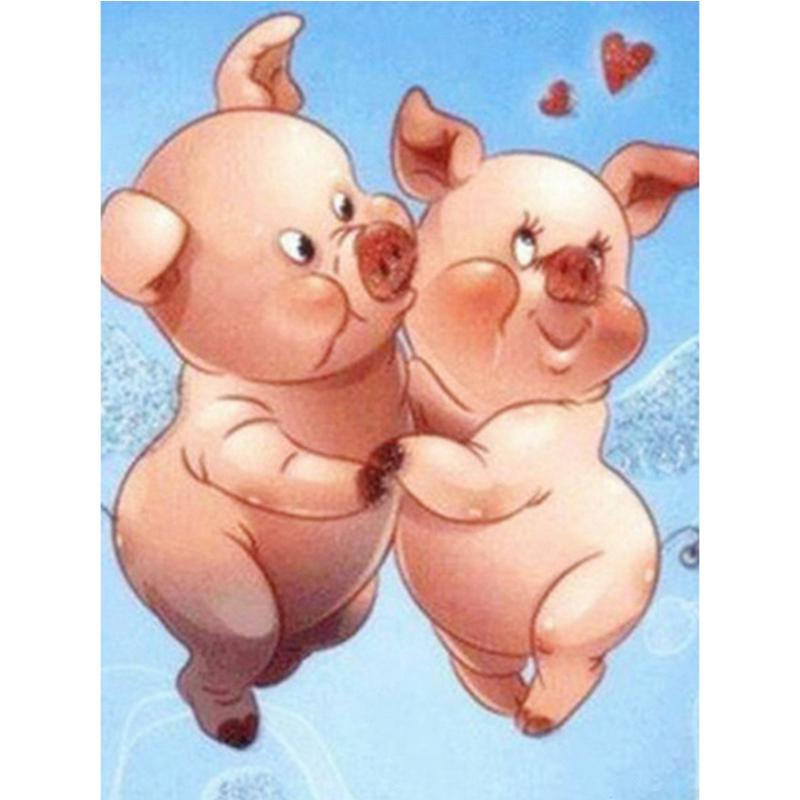 

Полный 5D Diy Алмазная картина Милая свинья Алмазная вышивка Полный лежал вышивка крестом Домашний декор Подарок ручной работы