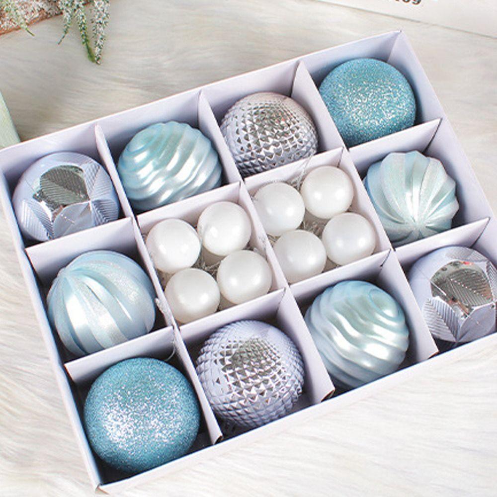 26pcs Barrel Shaped Electroplated Painted Christmas Ball 3/6cm Hanging Ornament  Window