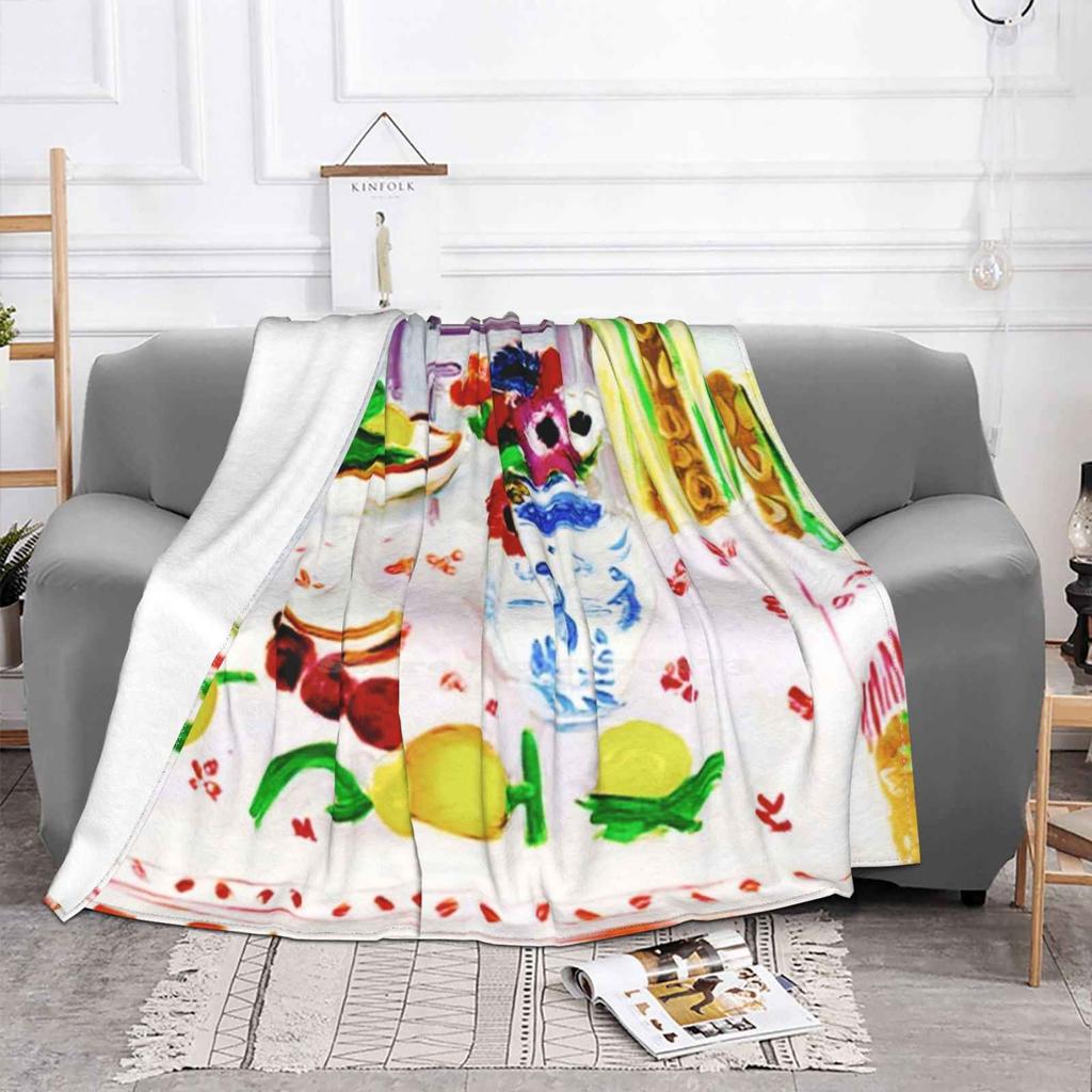 Henri Matisse , The Pink Tablecloth , 1925 Hot Sale Printing High Qiality Warm Flannel Blanket Aesthetic Collage Henri Matisse