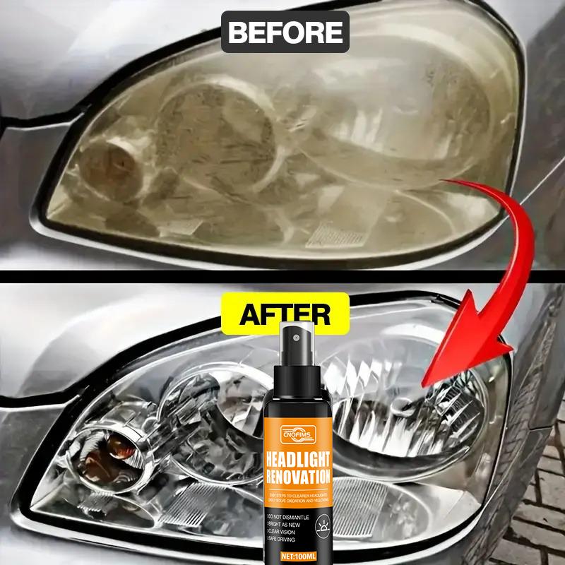 100ml Ceramic Headlight Repair Spray, Premium Automotive Headlight Repair Tool - Removes yellowing and oxidation, restores clari