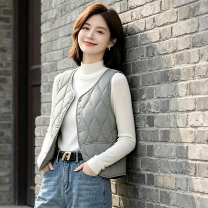 Womens Padded Vest Lightweight Warm Sleeveless Coat Short Outerwear Winter
