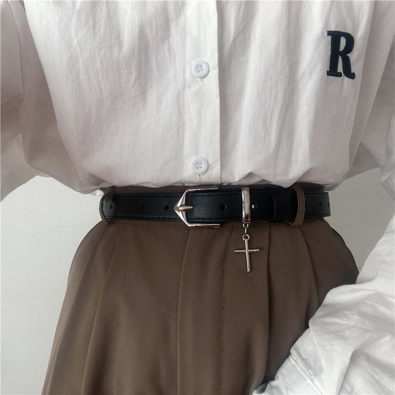 

Minimalist Black Chic Pu Belt For Women With Versatile Design Perfect For Occasion Any чорний