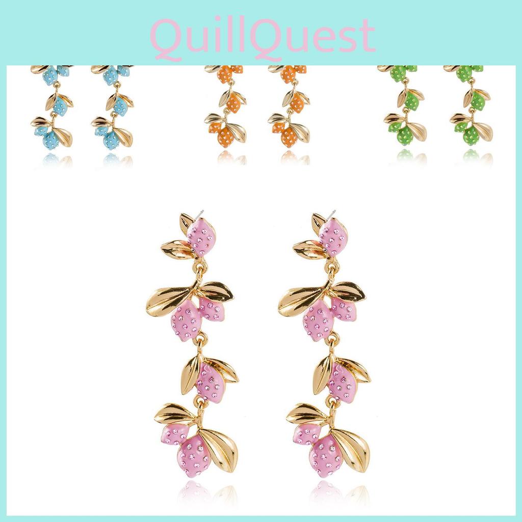 Fruit Alloy Statement Earrings Vibrant Colors For Womens Fashion Summer