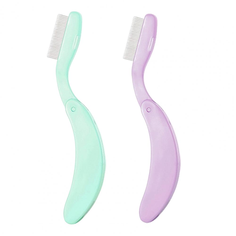 1/2Pcs Eyelash Separator Comb Foldable Handle Lash Separator Tool Stainless Steel Teeth Eyelash Separating Comb Makeup Tools