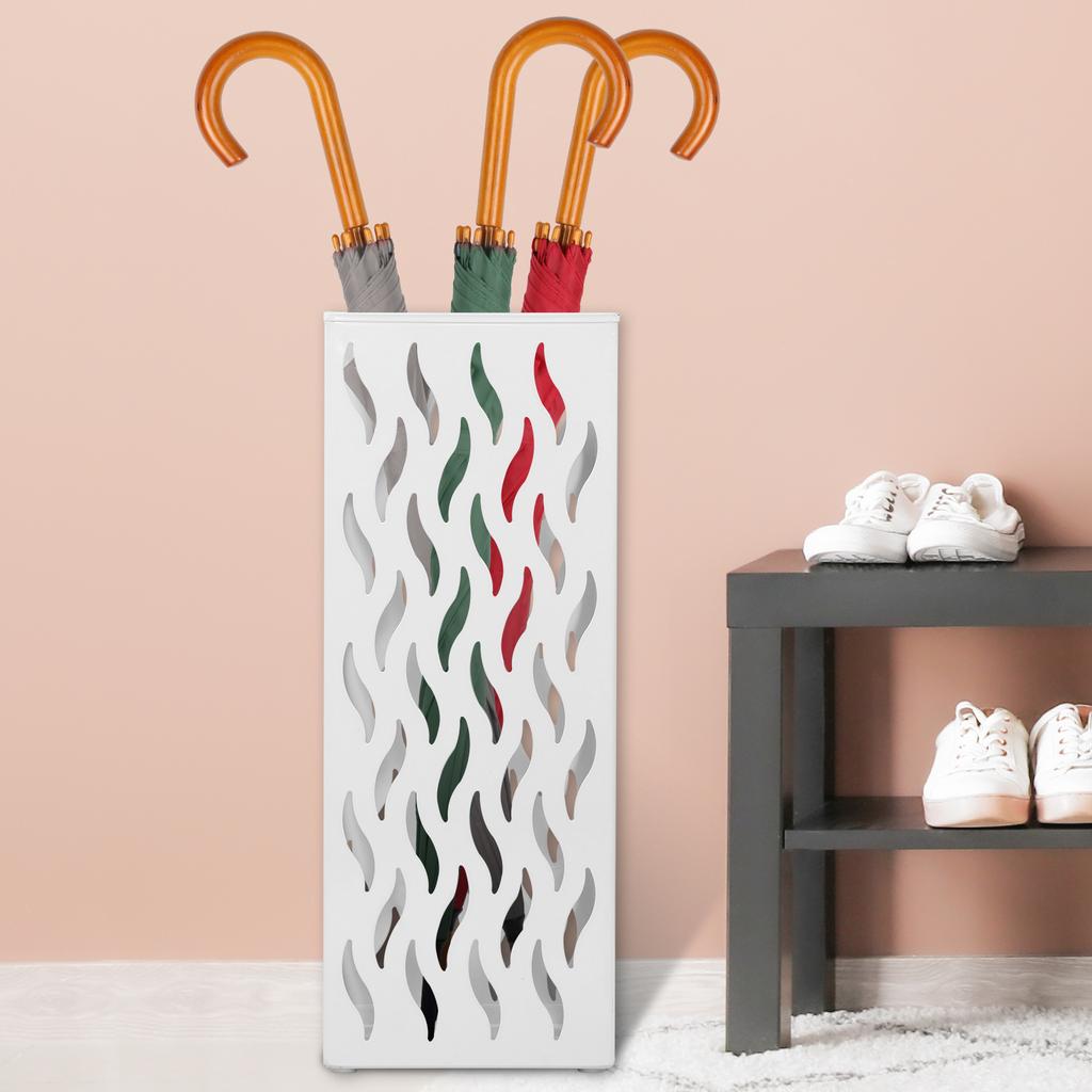 Umbrella Holder Metal Free Standing Umbrella Stand Rack Rectangular Multipurpose Indoor Walking Stick Holder for Home Entryway